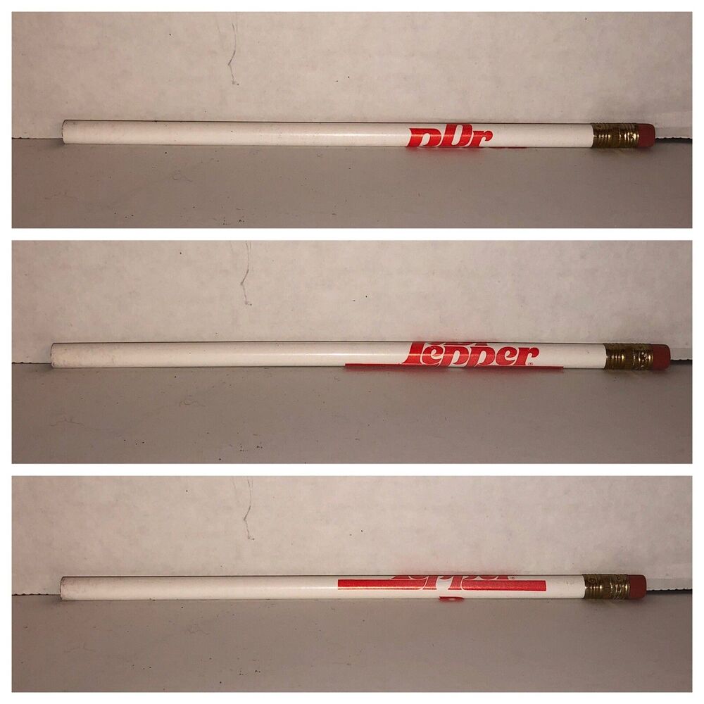 Vintage 70s DR PEPPER White Wooden Pencil Advertising Collectible Eraser NOS HTF